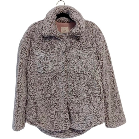 Thread & Supply Jacket Womens Medium Smoke Rose Sherpa Fleece Frosted J1275WBTJ - Picture 1 of 10